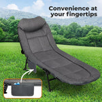 Levede Folding Camping Bed Adjustable Portable Camping Cots Home Outdoor Grey