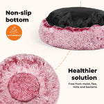 Pawz Pet Dog Calming Bed Cat Warm Soft Plush Round Washable Removable Cover Pink