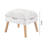 Levede Accent Ottoman Chair Footstool Leathaire Vanity Makeup Stool Lounge White