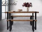 Levede 2x Dining Bench Chairs Wooden Seat Kitchen Outdoor Garden Patio 115CM