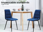 Levede 4x Dining Chairs Kitchen Velvet Chair Lounge Room Retro Padded Seat Blue