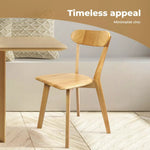 Levede 2x Dining Chairs Wooden Kitchen Chair Natural Lounge Cafe Restaurant