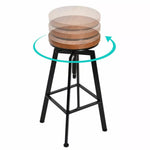 Levede 2x Bar Stools Industrial Kitchen Stool Wooden Barstools Swivel Chairs