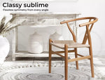 Levede 2x Dining Chairs Wooden Hans Wegner Chair Wishbone Chair Cafe Lounge Seat