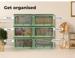 55L Storage Boxes Stackable Container Lid 5Sides Open Wardrobe Clothes Organizer