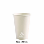 10oz (80mm) White Single Wall Coffee Cups
