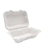 Pack 50pcs 9x6x3 – Bagasse Snack Pack Clamshell
