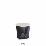 4oz Black Triple Wall Paper Coffee Cups