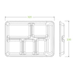 Pack 25pcs 6 Compartment Deep Meal Tray