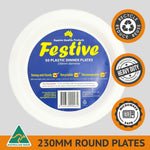 Pack 50pcs 9″ (230mm) Reusable Plates