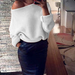 Womens Lady Fashion Off Shoulder Knitted Sweater Tops Jumper Pullover AU Store