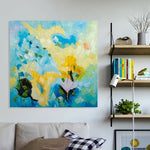 Hand Draw Art Canvas Oil Painting Home Decor : Flowers (Framed) 80x80cm