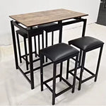 5PCS Bar Table Set 4 Stools Chairs Kitchen Dining Breakfast Home Bistro Pub