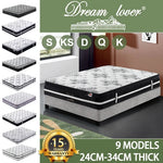 DreamLover Mattress Queen Double King Single Bed Memory Foam Pocket Spring Latex