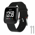 Black Replacement Band For Fitbit Versa Fabric Watch Sports Strap Wristband