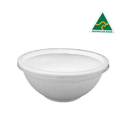 Pack 50pcs 1050ml White Noodle Bowls with Lids
