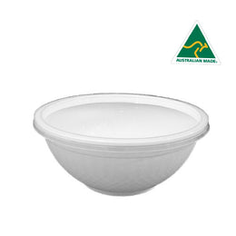 Pack 50pcs 1050ml White Noodle Bowls with Lids