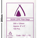 8×5 35um LDPE Poly Bags
