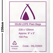 9×5 35um LDPE Poly Bags