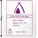 12×10 35um LDPE Poly Bags