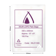 13×9 35um LDPE Poly Bags