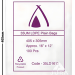 16×12 35um LDPE Poly Bags