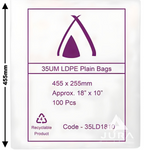 18×10 35um LDPE Poly Bags