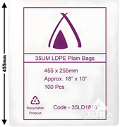 18×10 35um LDPE Poly Bags