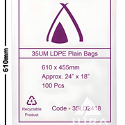 24×18 35um LDPE Poly Bags