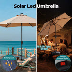 Centra 2.7M Outdoor Umbrella Solar Lights Beach Sun Stand Tilt Patio Deck Pole