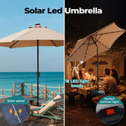 Centra 2.7M Outdoor Umbrella Solar Lights Beach Sun Stand Tilt Patio Deck Pole