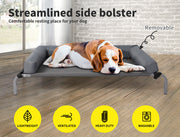 Pawz Elevated Pet Bed Raised Sofa Bolster Dog Cat Trampoline Hammock Grey Large