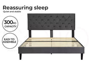 Levede Velvet Bed Frame Double Queen Mattress Base Platform Adjustable Headboard