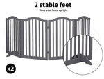 Pawz 4 Panels Wooden Pet Gate Retractable Dog Fence Safety Barrier Security Door