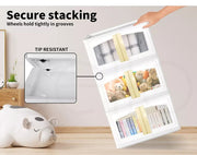 Storage Containers Box Stackable Toy Food Organiser Large Foldable Lid 85L Rasp