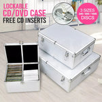 CD DVD Case Storage Box Bluray Lock Portable Aluminum Holder 240/500/1000 Discs