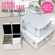 CD DVD Case Storage Box Bluray Lock Portable Aluminum Holder 240/500/1000 Discs