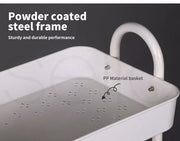 Levede 3 Tiers Kitchen Storage Trolley Cart Steel Rack Shelf Organiser White