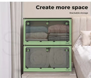 Storage Box Plastic Stackable Container Clothes Wardrobe Organiser 5 Side Open