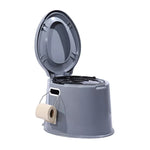 6L Camping Toilet Outdoor Portable Potty Caravan Travel Boating Bucket Brush