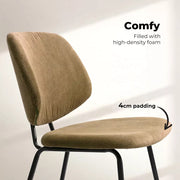 Levede 4x Dining Chairs Vintage Retro Soft Corduroy Kitchen Padded Lounge Seat