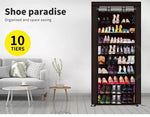 Levede 2pcs 10 Tier Shoe Rack Storage Cabinet Cube DIY Organiser Organizer Brown