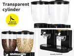 Toque Double Cereal Dispenser Dry Food Storage Container Dispense Machine Black