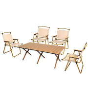 Levede Folding Camping Table Chair Set Portable Picnic Outdoor Egg Roll BBQ Desk
