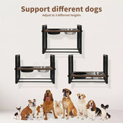 Pawz  Pet Feeder Adjustable Height Elevated Dual Raised Water Food Bowl Medium