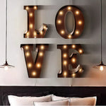 Metal Number/Alphabet LED Letter Lights Light Up Standing Hanging Marquee Decor