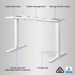 Levede Motorised Standing Desk Adjustable Electric Sit Stand Cable Management