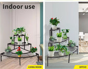 Levede Outdoor Indoor Pot Plant Stand Garden Metal 3 Tier Planter Corner Shelf