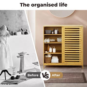 Levede Bamboo Shoe Storage Cabinet Shoes Rack Organizer 4Tier Cupboard