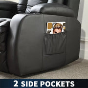 Levede Massage Sofa Chair Recliner 360 Degree Swivel PU Leather Lounge Heated